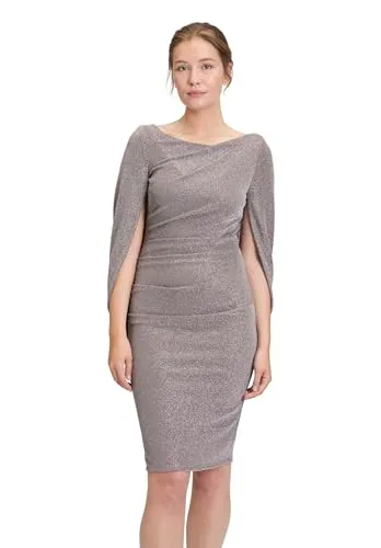 Vera Mont Damen Kleid 0375/4210 in Taupe/Silver, Größe 38 - Elegantes Cocktailkleid für Damen mit figurnaher Passform und knieumspielender Länge, ideal für besondere Anlässe. Der Reißverschluss ermöglicht einen einfachen Einstieg.