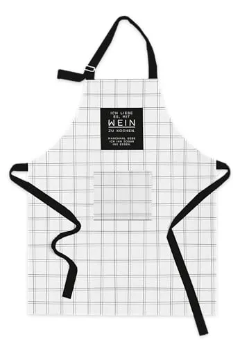 Grafik-Werkstatt Kochschürze |Schürze mit lustigem Spruch | Wein, Weiß
