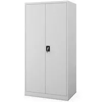 JAN NOWAK Metallschrank für Büro und Werkstatt D600 185 x 90 x 60 cm Grau - Praktischer Metallschrank für strukturierte Aufbewahrung im Büro oder Werkstatt. Mit höhenverstellbaren Böden und robustem Stahl bietet er Platz für Dokumente und Materialien, sorgt für Ordnung und Sicherheit.