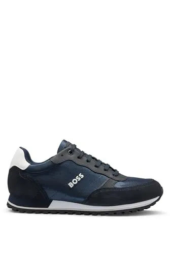 BOSS Men Parkour-L_Runn_ny_N Sneaker Blue 44 EU - Herren-Sneaker, stylischer Komfort mit Schnürbändern und weichem Innenfutter, ideal für den Alltag.