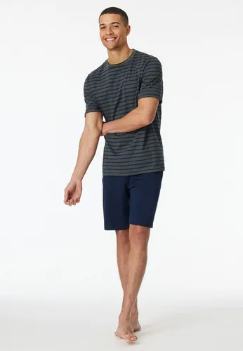 Schiesser Herren Schlafanzug kurz Rundhals - Nightwear Set, anthrazit - Schlafanzug für Herren aus weicher Single-Jersey-Qualität, perfekt für gemütliche Nächte und entspannte Tage.