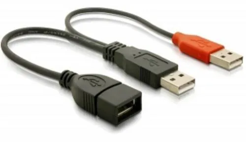 Delock USB-Kabel USB 2.0 USB-A Stecker, USB-A Stecker, USB-A Buchse 0.20m Schwarz 65306