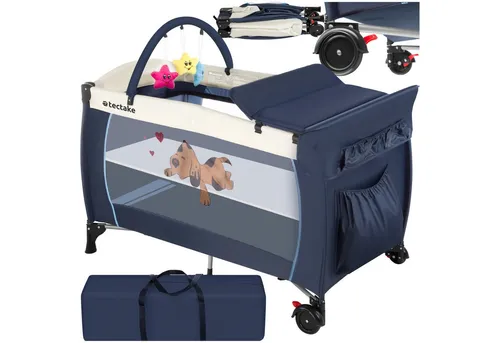 tectake Baby-Reisebett in blau von tectake