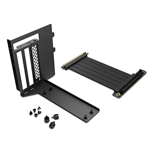 Sharkoon Rebel C50 VGC Kit 4.0 - Vertikale Grafikkartenhalterung mit PCIe 4.0-Riserkabel, schnelle Installation und 252 Gbit/s Datenrate