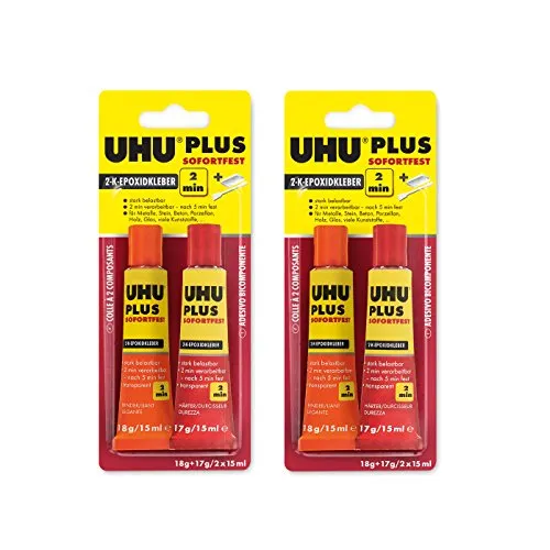 UHU PLUS sofortfest, 2 Minuten, 2 x 35g 2 x