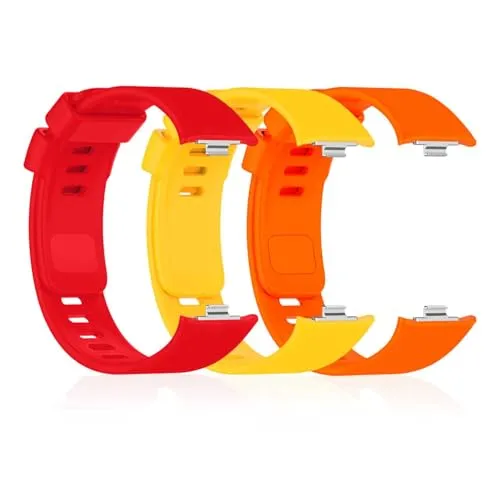 OcioDual Uhrenarmbänder 3er-Pack Kompatibel mit Xiaomi Smart Band 8 Pro, Redmi Watch 4,Gelb,Rot,Orange, Watch Straps, Zubehör für Uhrenarmbänder, ArmbandS für Uhr, Smartwatch Bands