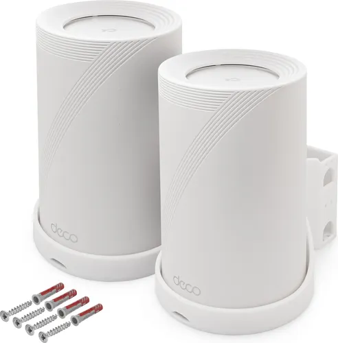 Wandhalterung passend für TP-Link Deco BE65 Wi-Fi 7 Mesh WLAN BE9300 2 Stück | Robuste Halterung mit Kabelmanagement & Luftzirkulation | Wandmontage-Set inklusive Dübel & Schrauben