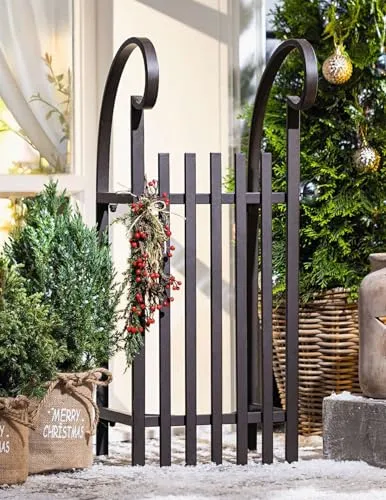 Dekoleidenschaft Großer Schlitten Klassik aus Metall - Weihnachtlicher Zierschmuck, zaubert festliche Stimmung mit retro Design, ideal für drinnen und draußen, Maße: 80 x 32 x 34 cm, aus robustem Metall gefertigt.