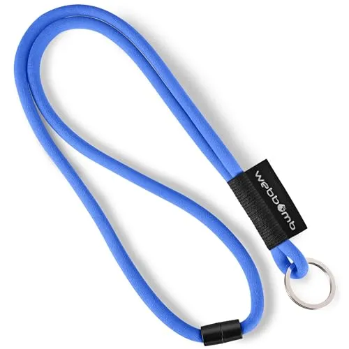webbomb® Tubular Lanyard zweifarbiges Schlüsselband - rund weich und lang mit Sicherheitsverschluss und Schlüsselring als Schlüsselanhänger Key Chain für Ausweis Handy Schlüssel (sky blau)