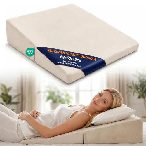 Totsy Baby Keilkissen 68x65 cm – Vielseitiges Kopf- und Rückenstützkissen für Sofa und Bett