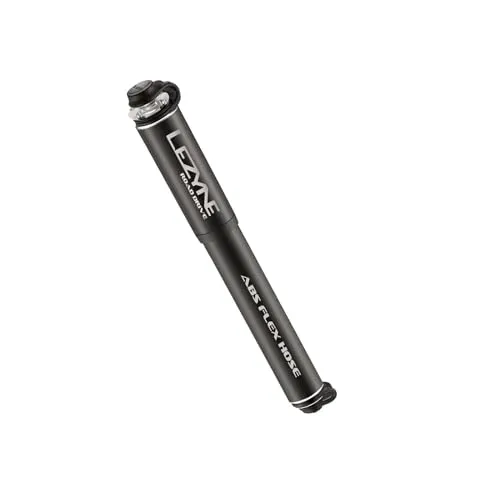 Lezyne Minipumpe ALU CNC Road Drive - Schwarz-Glänzend - Luftpumpen, leistungsstark bis 160psi, aus Aluminium mit ABS Flex Hose für einfaches Aufpumpen von Rennrädern.