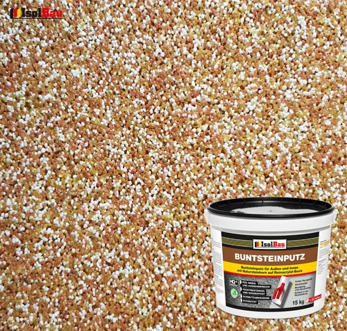 Mosaikputz Buntsteinputz BP 40 (braun, weiss, gelb) 15 kg Fertigputz Sockelputz
