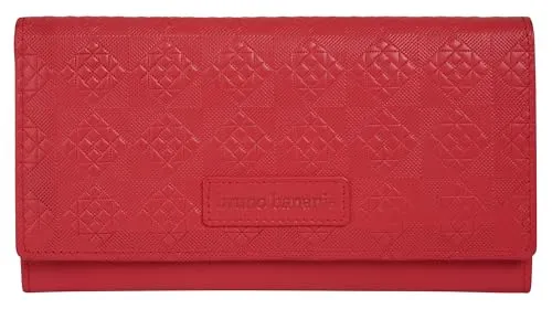 bruno banani große Geldbörse im Querformat aus Echt Leder - Damen-Geldbörse aus 100% echtem Rindleder, mit 13 Kartenfächern und sicherem Druckknopfverschluss – ideal für stilbewusste Frauen.