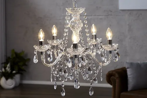 Riess-Ambiente Kronleuchter CRYSTAL 55cm - Eleganter Kronleuchter im Barock Design, aus klarem Acryl, ideal für Wohnzimmer oder Schlafzimmer, schafft ein stilvolles Ambiente ohne Leuchtmittel.