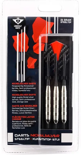 Longfield Steel Tip Dart-Set - 3 Dart aus Neusilber (21 g) Engelhart