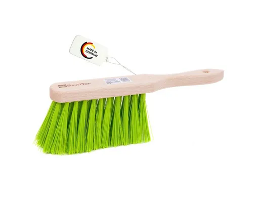 BawiTec Straßenbesen Handfeger neon-grüne Borsten Handbesen Garten Langstiel, Garten, Haushalt, Werkstatt, Handwerk, Kunststoffborsten