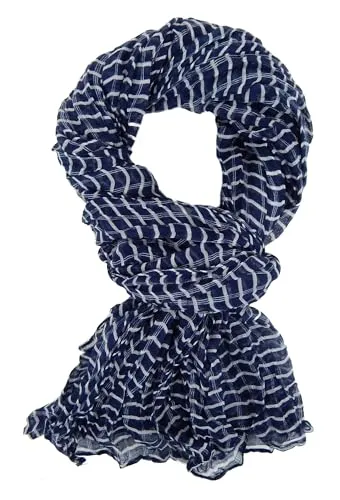 Ella Jonte leichter Schal Herrenschal Rot Blau Schwarz oder Grau Weiss gestreift