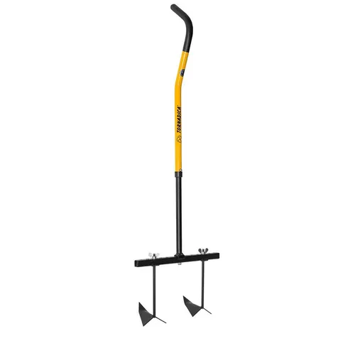 Tornadica Häufelpflug Garten - Ergonomischer Doppel-Häufler mit höhenverstellbarem Stiel - Gartenhacken mit patentiertem ergonomischem Griff, der Rückenbelastungen reduziert. Ideal für komfortables Arbeiten im Garten und anpassbare Breite für vielseitigen Einsatz.