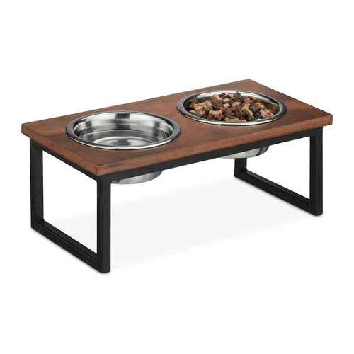 Napfständer Futterstation mit Doppelnäpfen - Praktische Napfstation aus robustem Eisen, ideal für Haustiere mit 2 Näpfen, sorgt für Ordnung beim Fressen und ist leicht zu reinigen.