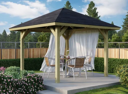 Pavillon Holz Gartenpavillon BERGEN 1 von Karibu