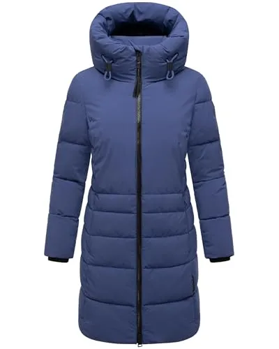 Navahoo Damen Langer Wintermantel - Funktionsjacke mit warmem Fleece-Innenfutter, windabweisend und perfekt für kalte Wintertage – ideal für stilvolle City-Looks!