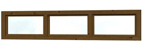 SKANHOLZ Oberlicht Fenster, braun (Nussbaum) 147x30 cm - Feststehendes Oberlicht aus nordischer Fichte mit Echtverglasung für Carports. Garantiert Langlebigkeit mit 5 Jahren Herstellergarantie.