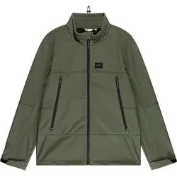 Vintage Industries Kevin Textiljacke, wasserdicht - Oliv - XL - Hochwertige Softshelljacke mit 5.000 mm Wassersäule und 3.000 gr./m² Atmungsaktivität, ideal für wechselhafte Wetterbedingungen. Verstellbarer Kragen und Saum für optimalen Tragekomfort.