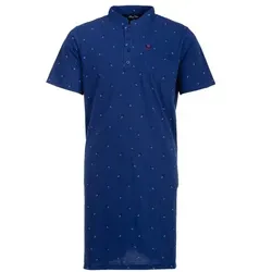 Henry Terre Nachthemd Nachthemd Kurzarm - Zweigen blau XL