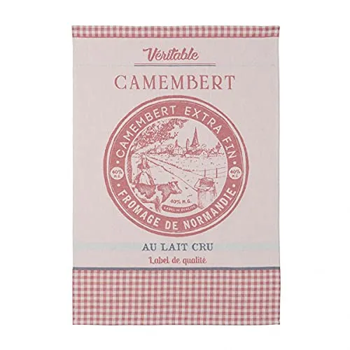Coucke Jacquard-Handtuch aus französischer Baumwolle, Camembert Käse, 50,8 x 76,2 cm, Rot, 100 % Baumwolle