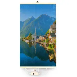 Infrarotheizung Thermostat Bildheizung Heizpaneel Infrarot Heizkörper 430W Elektro Heizung mit Motiv Dorf - Grau