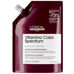 L'Oréal Professionnel Vitamino Color Spectrum Shampoo Refill 500ml - Spezialshampoo für coloriertes Haar, das die Brillanz der Farben erhält und für strahlenden Glanz sorgt. Ideal zur Pflege und Reinigung, für lebendige, satte Farbtöne ohne unerwünschte Reflexe.