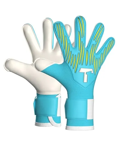 T1TAN Rebel 2.0 Sky Blue Junior - Torwarthandschuhe für Kinder - Größe 6 - Torwarthandschuhe für Kinder mit großem Fangbereich dank Flat Cut. Leicht und atmungsaktiv für hohen Tragekomfort. Der elastische Verschluss sorgt für einen sicheren Sitz. Ideal für kleine Fußballhelden!