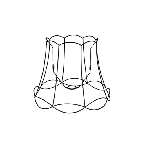 QAZQA Retro Stahl Metall Lampenschirm schwarz 45I36 - Granny Frame - Stylischer Lampenschirm aus Stahl für E27-Fassungen, ideal für Pendel- und Stehleuchten. Dimmbar für individuelle Lichtstimmungen, perfekt für ein nostalgisches Ambiente.