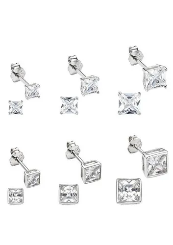 Bruno Banani Ohrstecker-Set Multi-Pack 12-tlg. mit Zirkonia - Ohrstecker-Set mit 12 funkelnden Paaren in verschiedenen Größen, ideal als Geschenk für besondere Anlässe. Hochwertiger Schmuck aus Silber 925, verziert mit glitzernden Zirkonia.