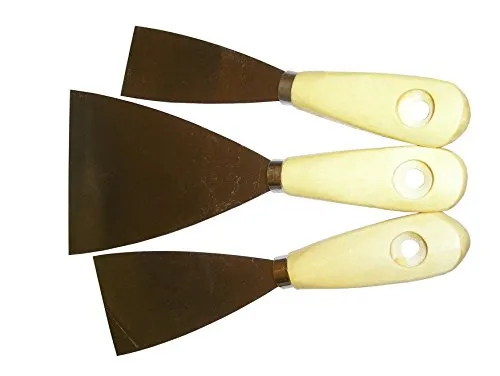 Spachtelset, 40, 60, 100 mm, Federstahlspachtel mit Holzheft, 5000.330