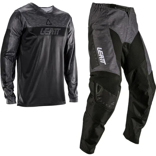 Leatt Moto Ride Kit 3.5 V26 Jugend Motocross Jersey und Hose Set, Schwarz-Grau, Größe XL