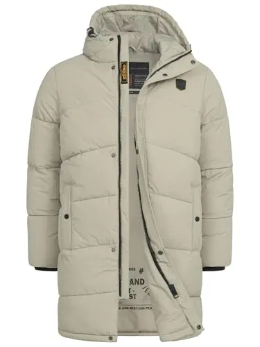Indicode Winterjacke Herren INPazze – Steppjacke mit Kapuze - Beige Steppjacke für Herren in Größe L, ideal für kalte Tage. Strapazierfähiges, pflegeleichtes Material und praktischer Reißverschluss sorgen für Komfort und Stil.