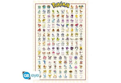 ABYstyle Poster POKEMON - Poster Maxi 91cmx51cm - Kanto 151 English