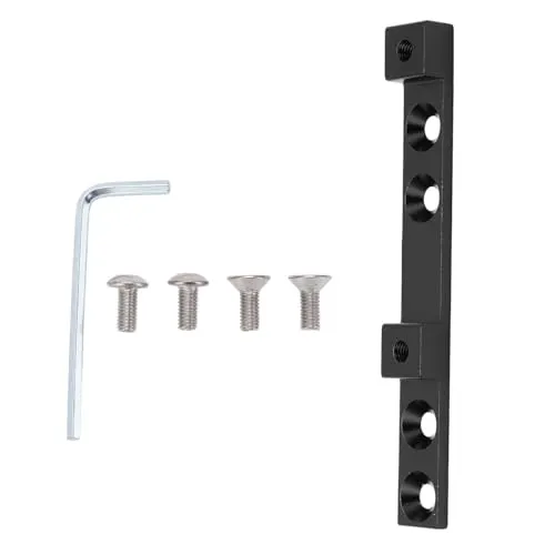 Fahrrad Flaschenhalter Adapter, 107 x 12 x 8 mm Schwarz Aluminiumlegierung 4 Loch Fahrrad Getränkehalter Käfighalterungen mit Schraube, Wasserflaschenhalter Adapter für Rennrad Mountainbike Rahmen