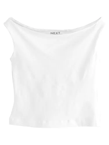 NEXT Top mit offenem Ausschnitt Ecru White L