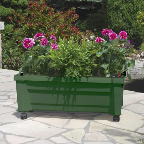 NYVI Pflanzkasten NYVIGreen 79x35x33 cm mit Bewässerungssystem und Rollen - Der NYVI Pflanzkasten bietet mit 42 Litern Fassungsvermögen und integriertem Bewässerungssystem eine praktische Lösung für jeden Balkon oder Garten. Mobil durch Rollen und aus wetterfestem Kunststoff für langlebigen Einsatz.