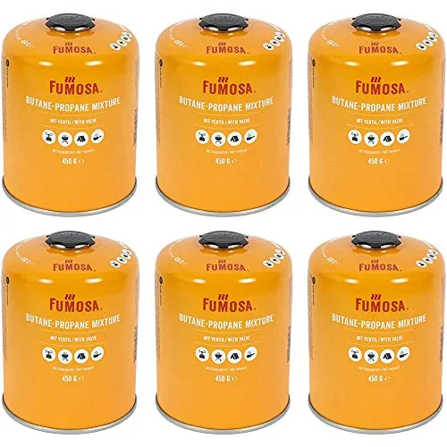 FUMOSA Gaskartuschen Set für Weber Q100/1000-Serien - Gaskartuschen für Weber Q-Serien und mehr, 450g pro Kartusche, ideal für Camping und Outdoor-Aktivitäten mit langer Brenndauer durch Butan/Propangasgemisch.