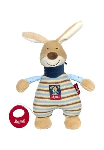 SIGIKID 39265 Spieluhr Semmel Bunny - Beruhigende Melodie für Babys - Spieluhr und Stofftier in Blau/Beige, ideal zum Kuscheln und Einschlafen. Hygienisch waschbar und mit austauschbarem Spielwerk – das perfekte Geschenk zur Geburt!