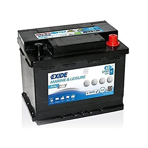 Exide EP500 Dual AGM Starter-Batterie und Versorgungsbatterie 12V 60Ah 500Wh 680A