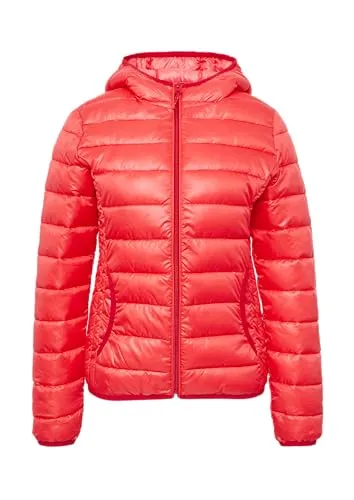 QS Steppjacke mit Kapuze in Rot - Funktionsjacke mit Kapuze, ideal für den Alltag, aus 100% Polyester, pflegeleicht und mit elastischen Abschlüssen für optimalen Tragekomfort.