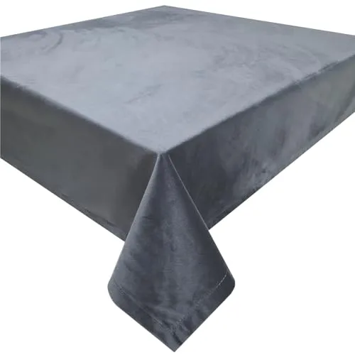 Schwar Textilien Mitteldecke/Velour / 90 x 90 m / Versch. Farben/Samt / #1702 (Dunkelgrau)