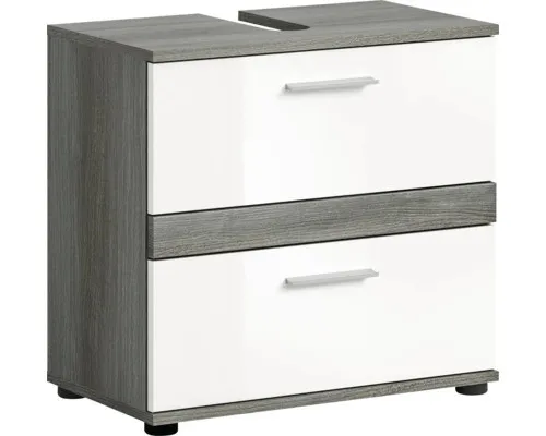 Waschbeckenunterschrank Blankensee, modern und funktional - Waschbeckenunterschrank in Weiß, Maße: B: 60 cm, H: 57 cm. Minimalistisches Design mit zusätzlichem Stauraum – perfekt für ein stilvolles Badezimmer!