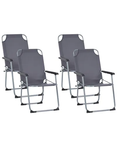 Gartenstuhl Set Galatsi 4er Klappstühle grau