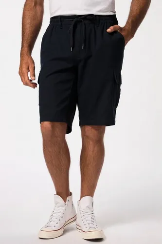 JP 1880 Herren große Größen Bermuda L-8XL, Leinenoptik, Navy blau 5XL - Hochwertige Bermuda mit speziellem Schnitt bis 8 XL, ideal für warme Tage. Praktische Cargotaschen und elastischer Bund sorgen für optimalen Tragekomfort.