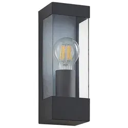 Lindby Außen-Wandleuchte Tilian, 1 x 15 W LED - Moderne Außenwandleuchte in dunkelgrau mit klarem Polycarbonat-Einsatz, ideal für stilvolle Beleuchtung im Außenbereich.